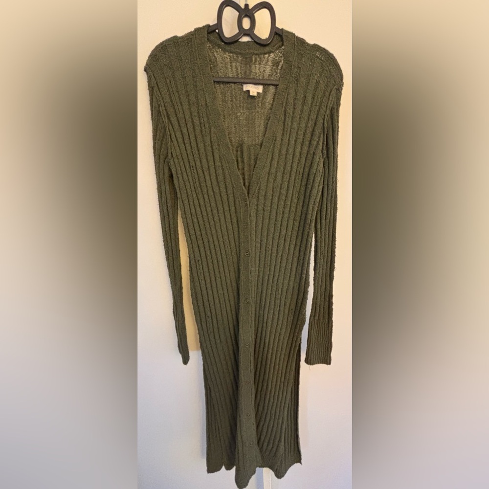 Pilcro Long Olive Green Duster Boho y2k